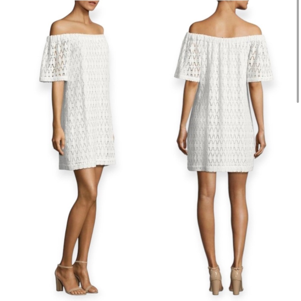 A.L.C. Ario White Crochet Lace Off-The-Shoulder Mini Dress Size 6